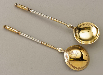 Norwegian Silver Caviar Spoons ((Set of 2) - J Tostrup 